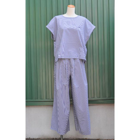 THOUSAND MILE　レディース　FRENCH SLEEVE SHIRT & LONG PANTS SET HIGH AIR PERMEABILITY CHECK　（TM261CK00362）