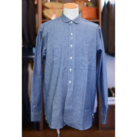 WAREHOUSE & CO. 　Lot.3047　ROUND COLLAR CHAMBRAY SHIRTS