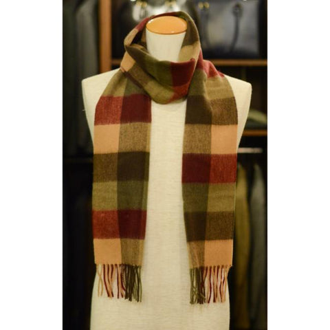 Barbour　ラムウールブロックチェックマフラー（242USC0005）