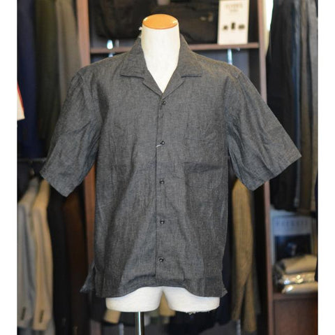 MANUAL ALPHABET　6oz DENIM S/S OPEN COLLAR SHT（MA-S-826）