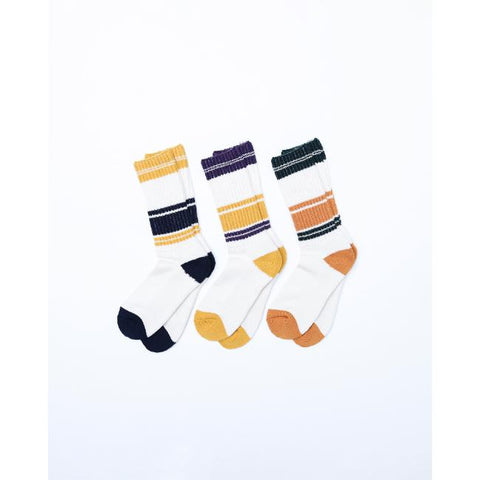 NAVY ROOTS　ローゲージパイルボーダーソックス（NR-SC25-02-3）