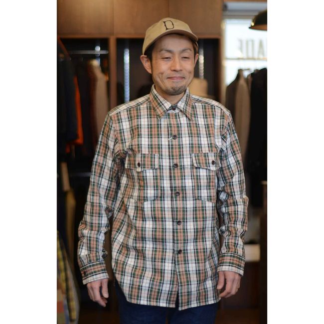 WAREHOUSE Lot 3022 FLANNEL SHIRTS(H柄) O/R（ノンウォッシュ