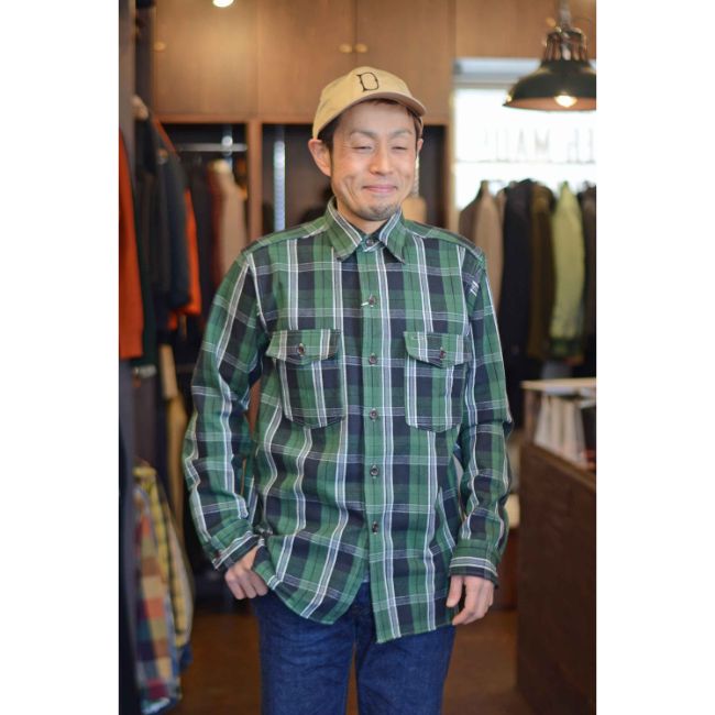 WAREHOUSE Lot 3022 FLANNEL SHIRTS(G柄) O/R（ノンウォッシュ